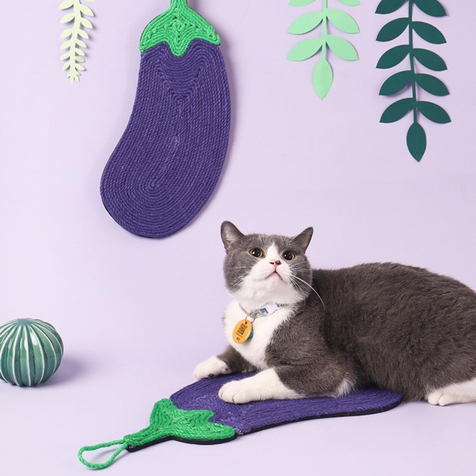 Eggplant shaped Sisal Rope Scratching Mat Cat Scratcher