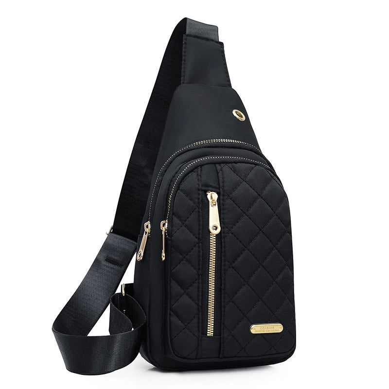 Chest Bag Women's New Korean-style Crossbody Bag Girls' Sports Chest Bag Street Oxford Cloth Simple Chest Bag