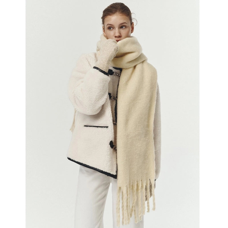 320G 20-Color Thickened Cashmere-like Solid Color Tassel Scarf Women's Winter Atmosphere Scarf Plus Size Soft Shawl
