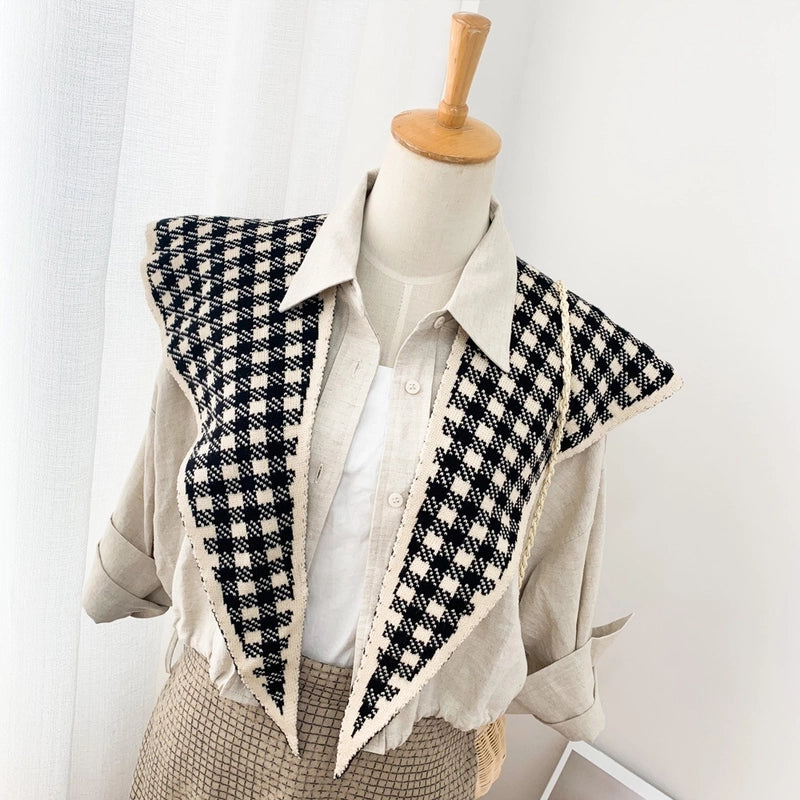 Women's Sweet Minimalist Polka Dots Heart Shape Flower Yarn Polyester Scarf Shawl