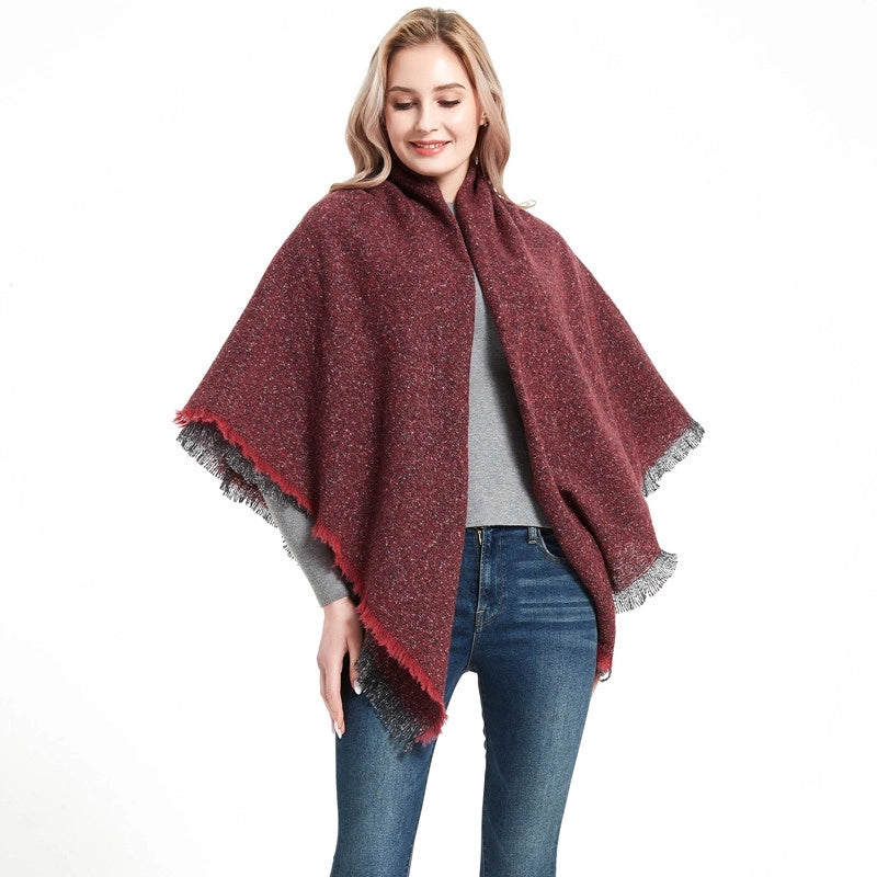 Women's Minimalist Solid Color Polyester Scarf