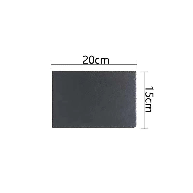 Slate Dinner Plate Dessert Sushi Plate Western Food Black Slate Plate Tableware Flat Plate Barbecue Steak Plate