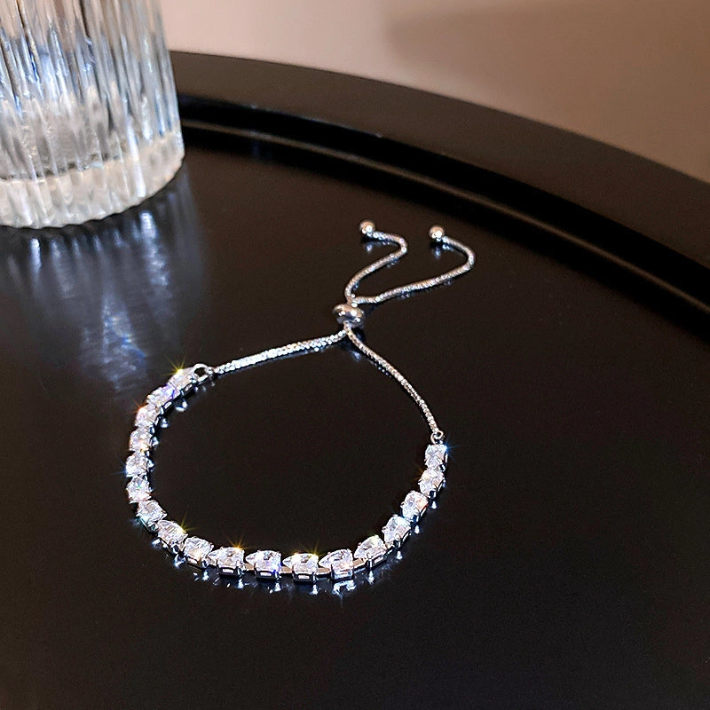 Minimalist Heart Shape Copper Inlay Zircon Bracelets