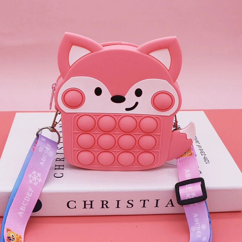 Kid's Medium Silica Gel Fruit Cute Profiled Zipper Crossbody Bag