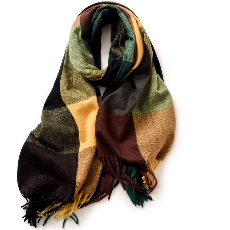 Women's Minimalist Color Block Polyester Printing Scarf