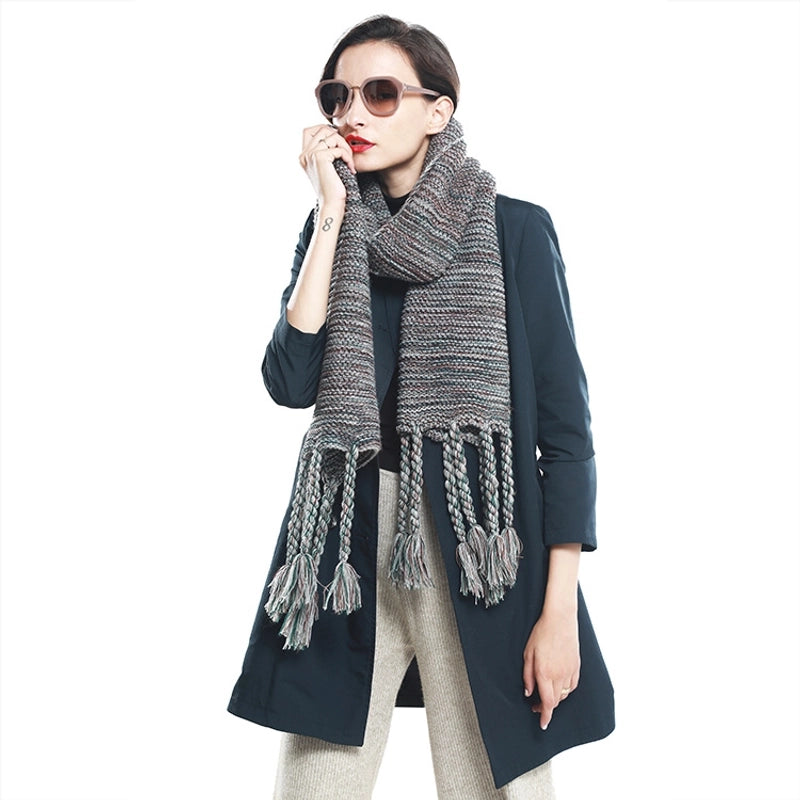Knitted Wool Scarf Women's Winter New Student Long Warm High-grade Scarf
