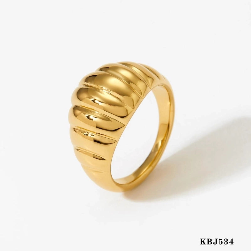 Casual Solid Color 316 Stainless Steel  16K Gold Plated White Gold Plated Gold Plated Plating Rings