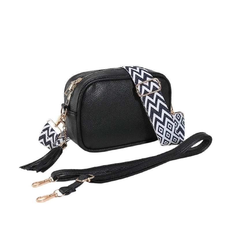 Women's Small Pu Leather Solid Color Basic Vintage Style Square Zipper Shoulder Bag Crossbody Bag Square Bag