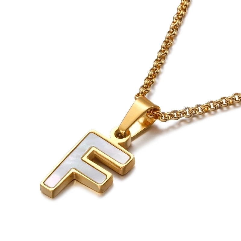 Simple Shell English Letter Titanium Steel Necklace