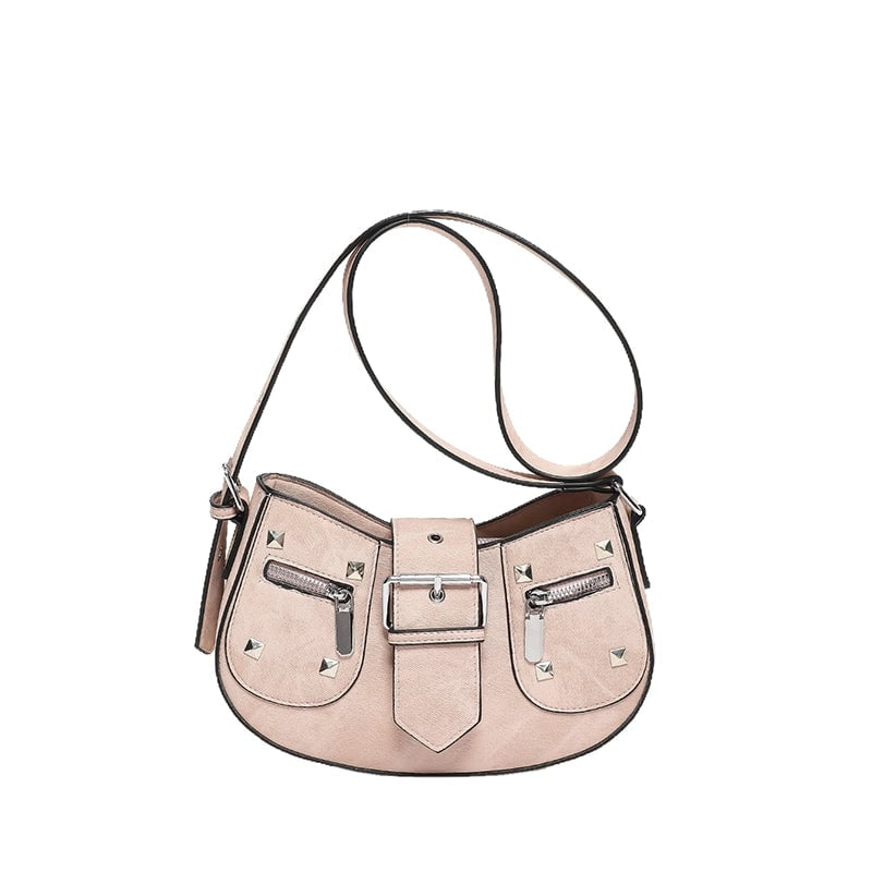 Women's Pu Leather Solid Color Streetwear Pillow Shape Zipper Shoulder Bag Underarm Bag