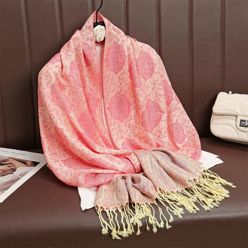 Women's Elegant Basic Solid Color Polyester Shawl