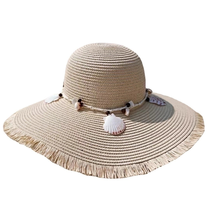 Women's Cute Sweet Shell Big Eaves Straw Hat