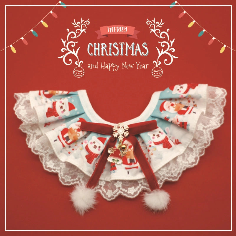 Cute Christmas Bow Knot Snowman Pet Accessories