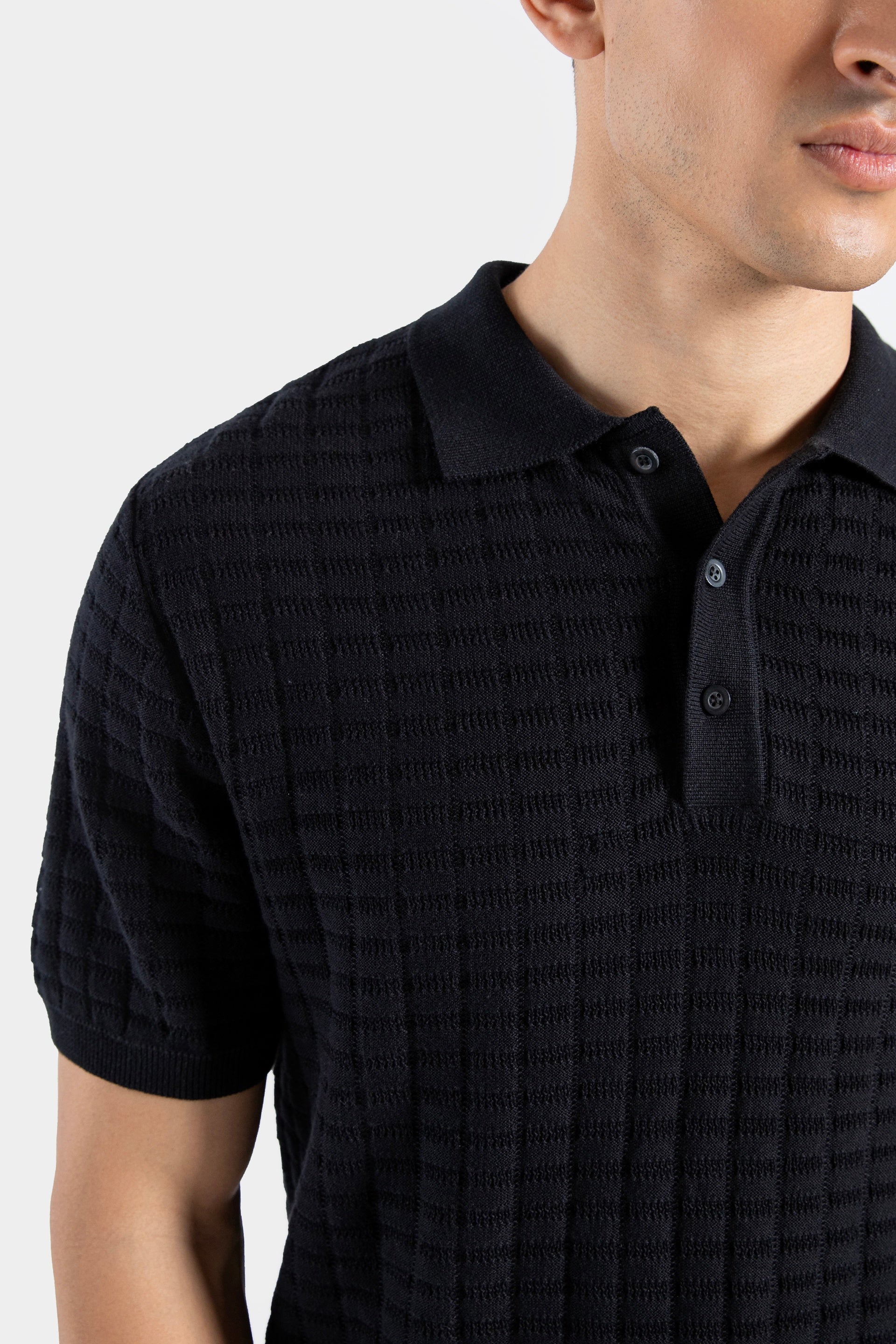 Jacquard Knitted Polo