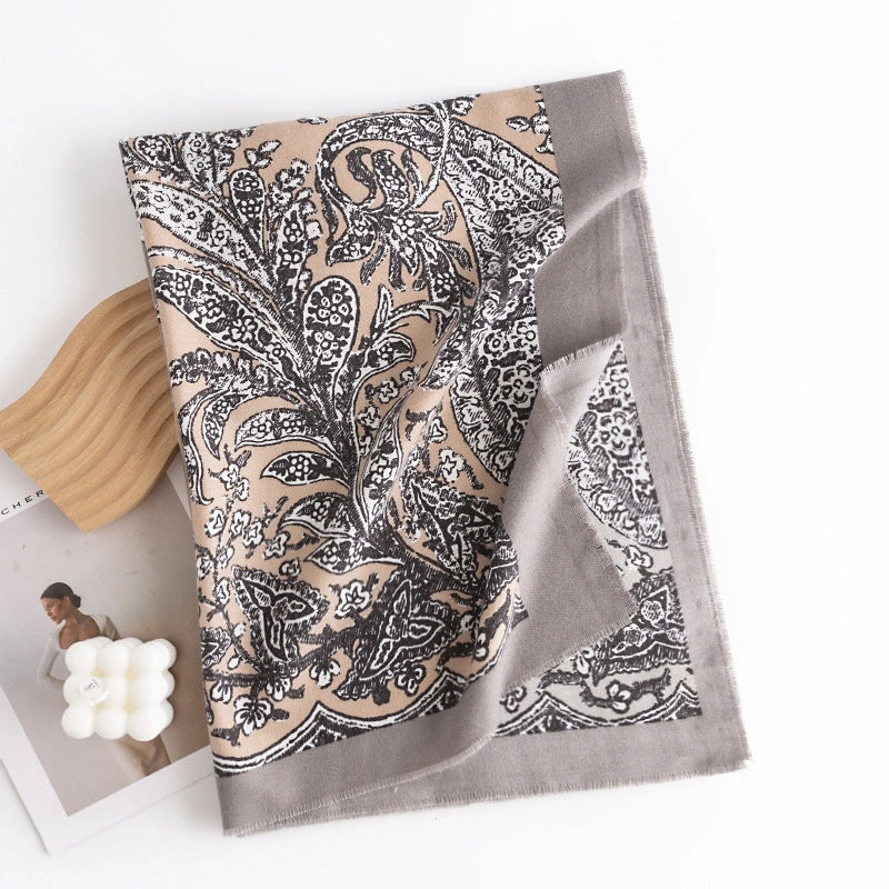 Women's Minimalist Flower Polyester Printing Scarf
