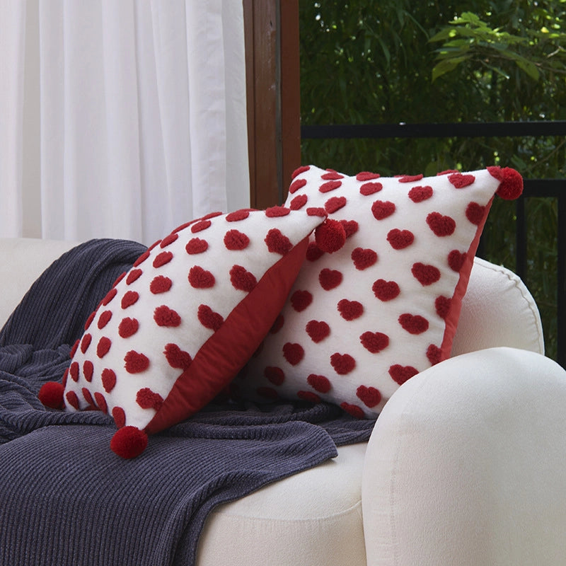 Minimalist Heart Shape Plush Throw Pillow Pillow Cases Couch & Sofa Decor