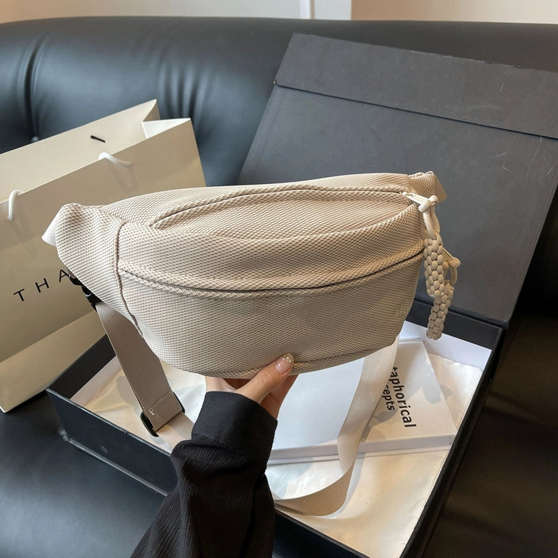 Women's Classic Style Sports Solid Color Canvas Waist Bags