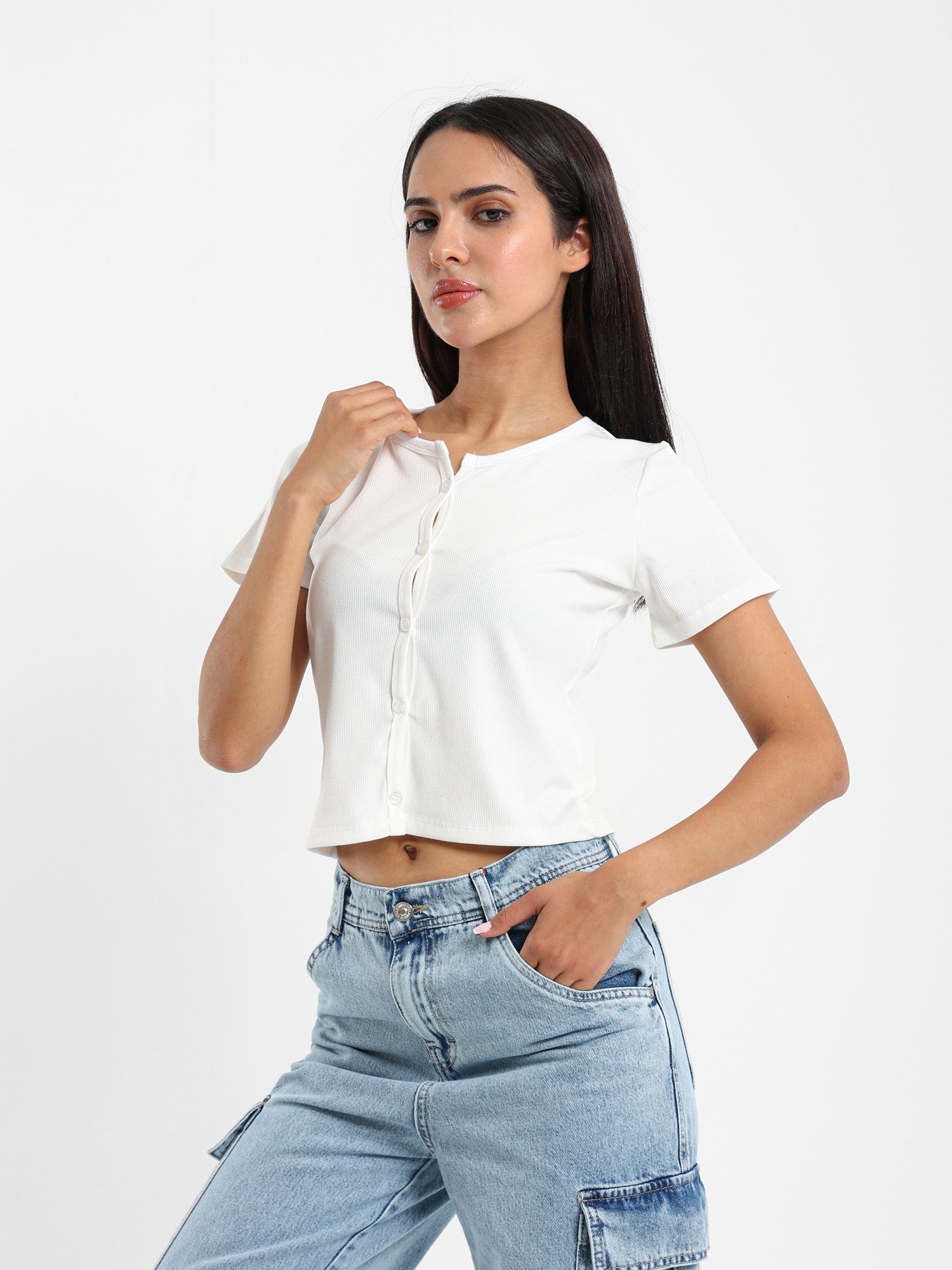 Ribbed Short Sleeve Fitted Cardigan