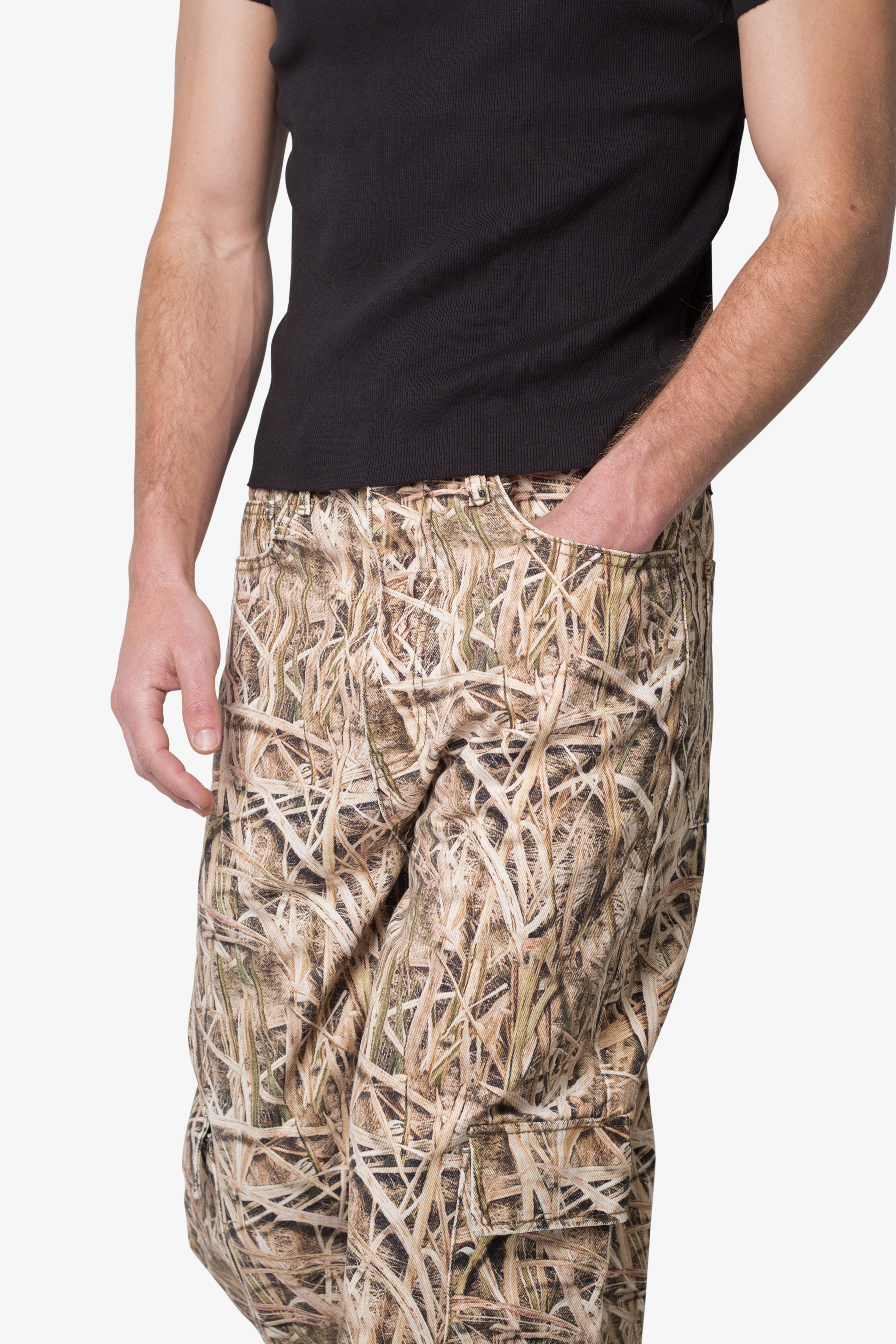 Void Baggy Cargo Denim - Grass Camo