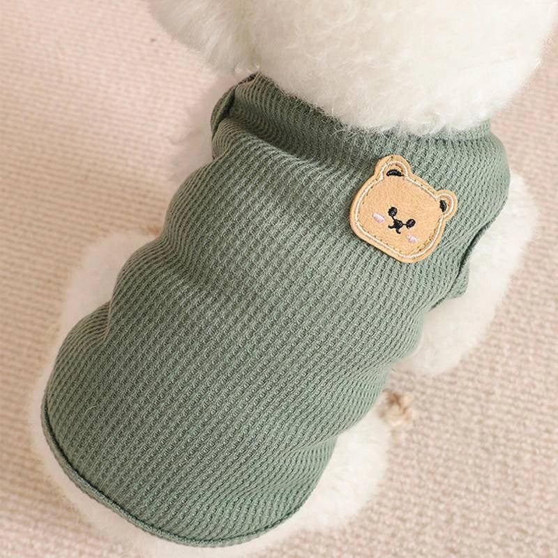 Pet Clothes Cat And Dog Clothes Spring And Summer New Waffle Pet Vest Medium And Small Dog Teddy Bichon Dog Clothing