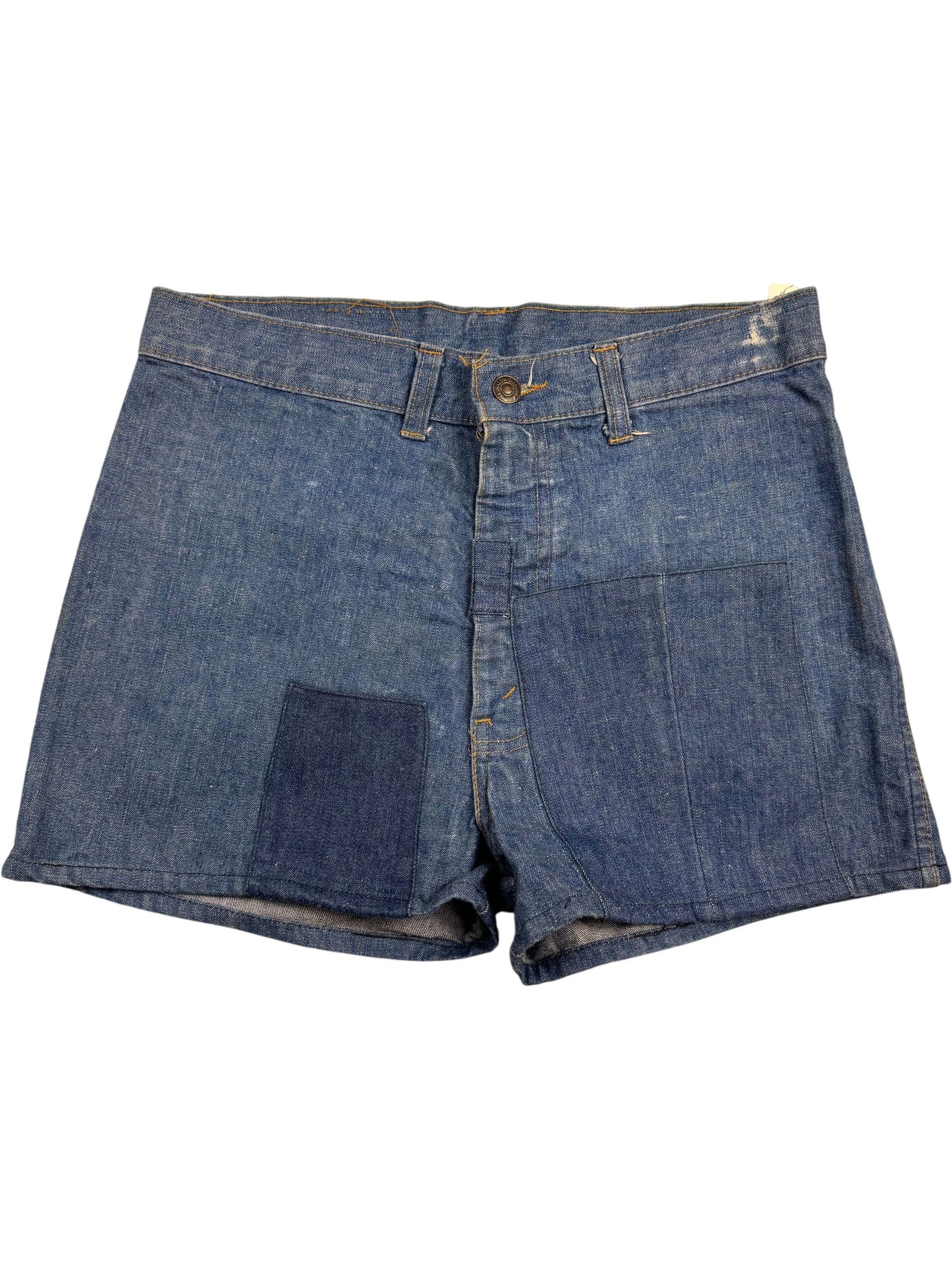 70's Denim Patch Pocket Shorts