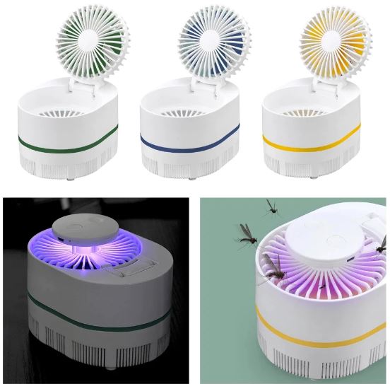 3 In1 Mosquito Zapper & Desk Mini Fan & Night Light