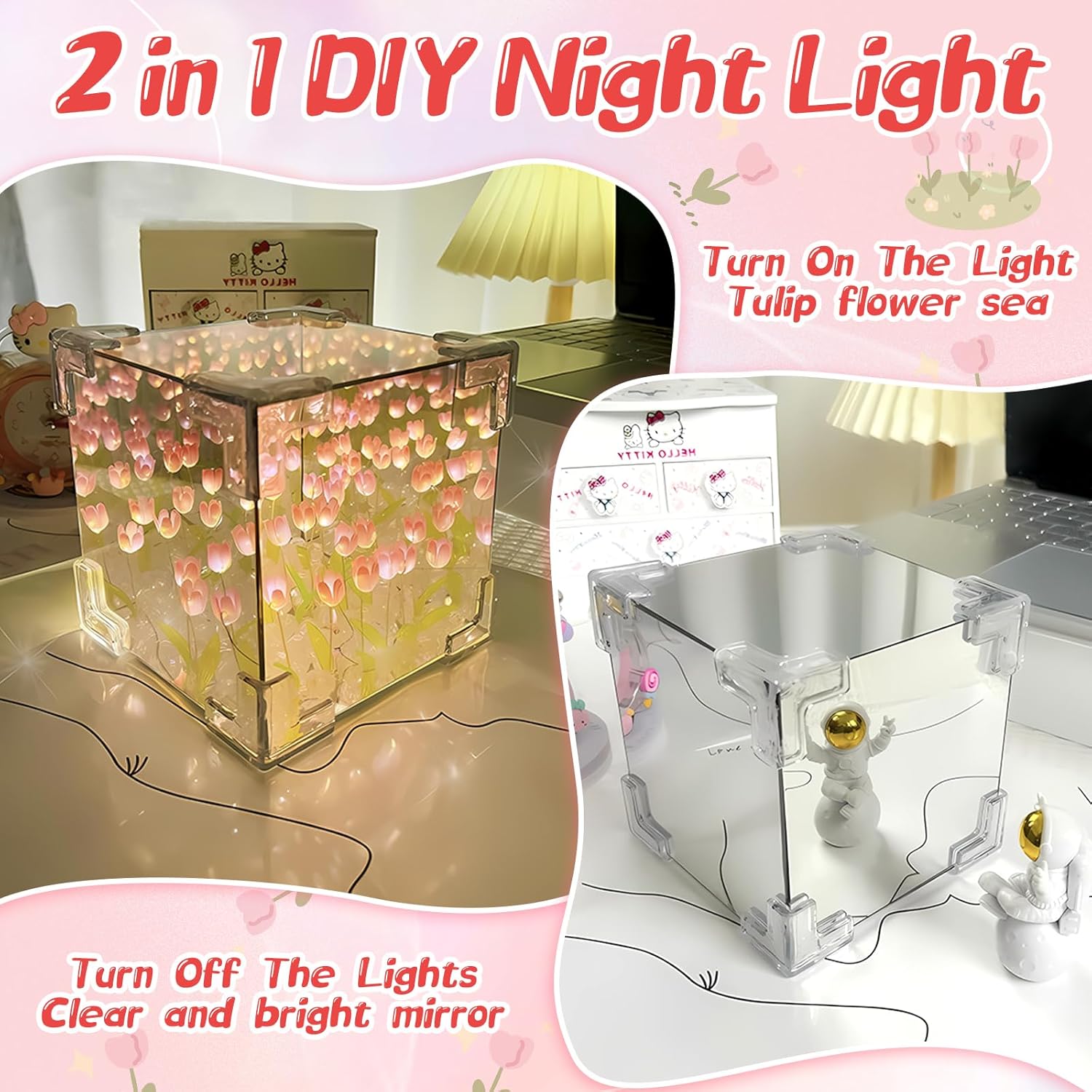 DIY Tulip Mirror Night Light