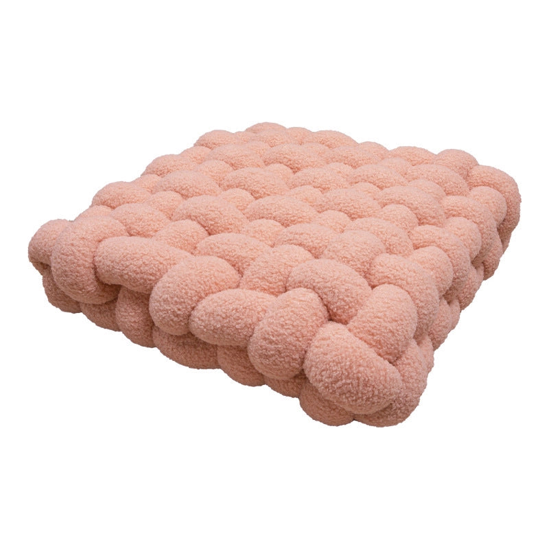 Lambswool Pillow Square Woven Chair Cushion Sofa Cushion Plush Pillow Decorative Bay Window Cushion