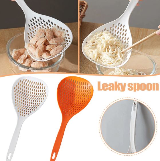 Durable Scoop Colander Strainer Spoon Plastic Water Scoop Colander For Cooking Baking Dumplings