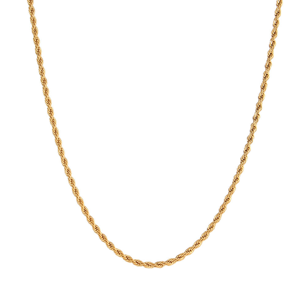Fashion Stripe Geometric Stainless Steel 18K Gold Plated Necklaces