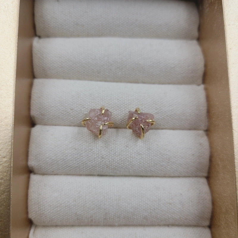 2 Pieces Minimalist Geometric Plating Crystal Ear Studs