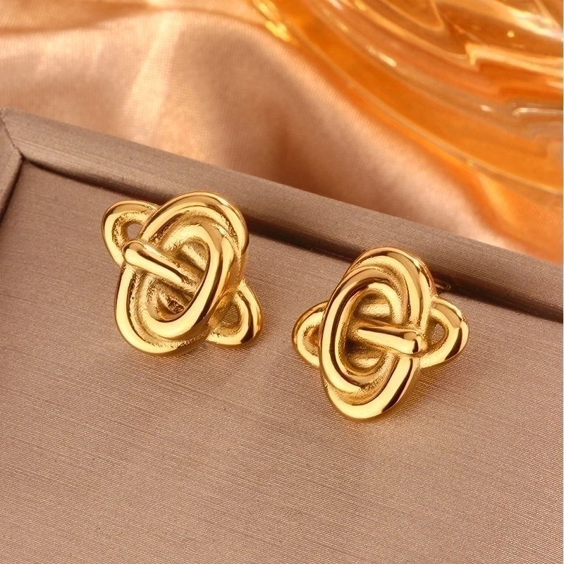 1 Pair Vintage Style Minimalist Waves Lines Irregular Plating 304 Stainless Steel 18K Gold Plated Ear Studs