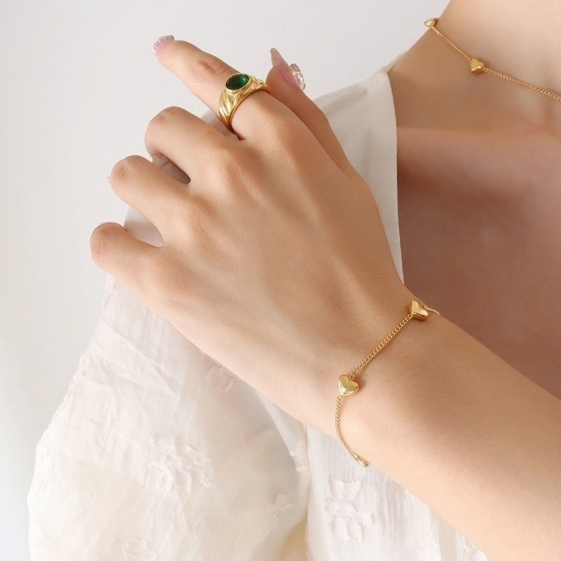 Sweet 304 Stainless Steel No Inlaid 18K Gold Plated Plating