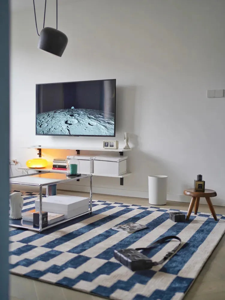 Karl Blue Striped Carpet