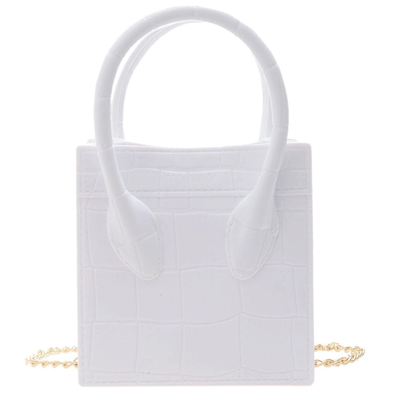 Women's Small All Seasons Pvc Solid Color Fashion Square Magnetic Buckle Handbag
