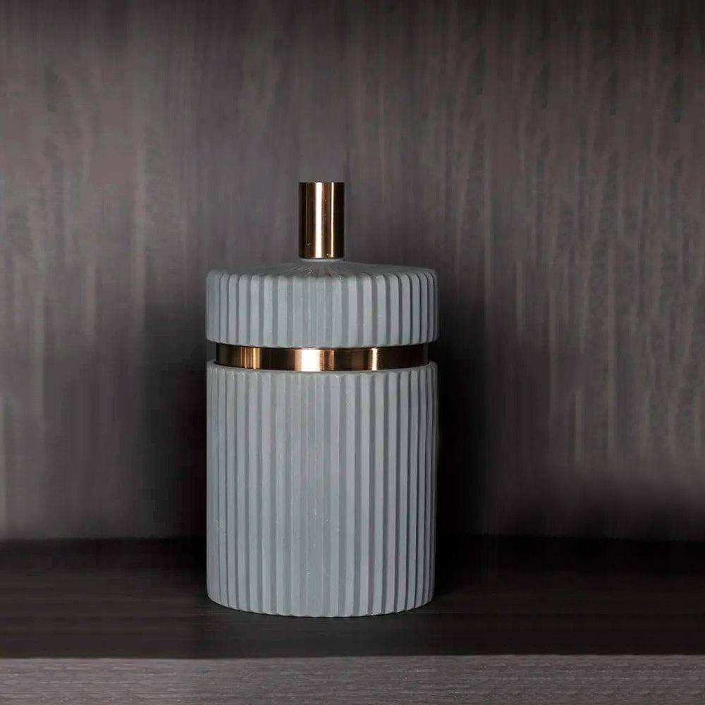 Ridge Decorative Jar - Grey