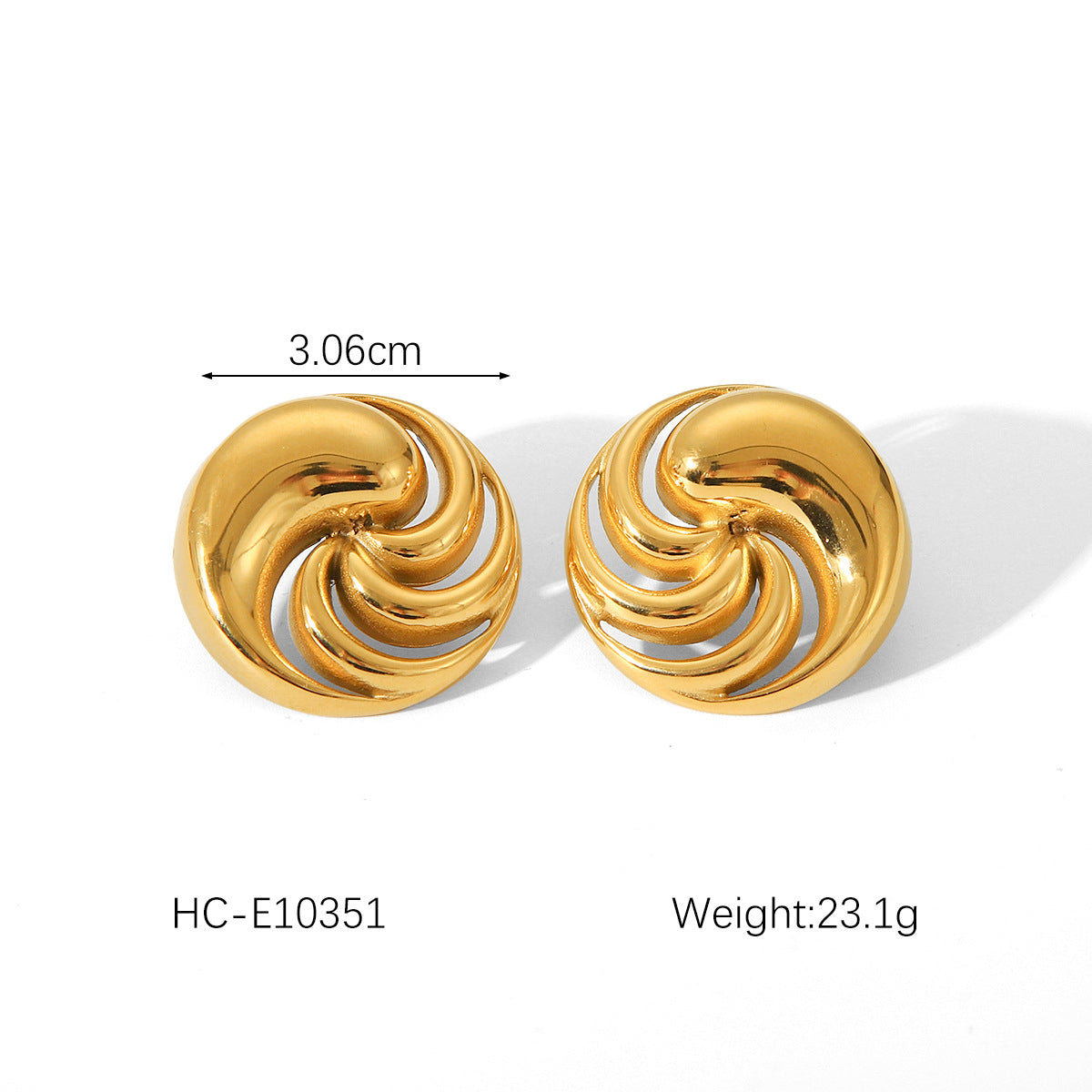 Pearl Geometric Stainless Steel Electroplating Earrings