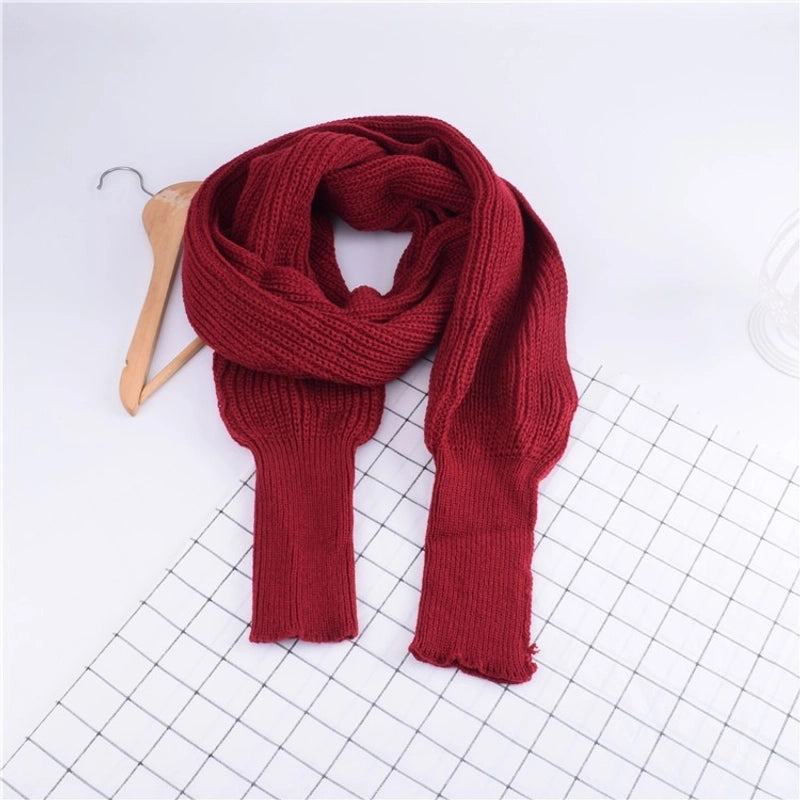 Autumn And Winter Wool Scarf Men And Women's Long Neck Shawl With Sleeves Knitted Scarf