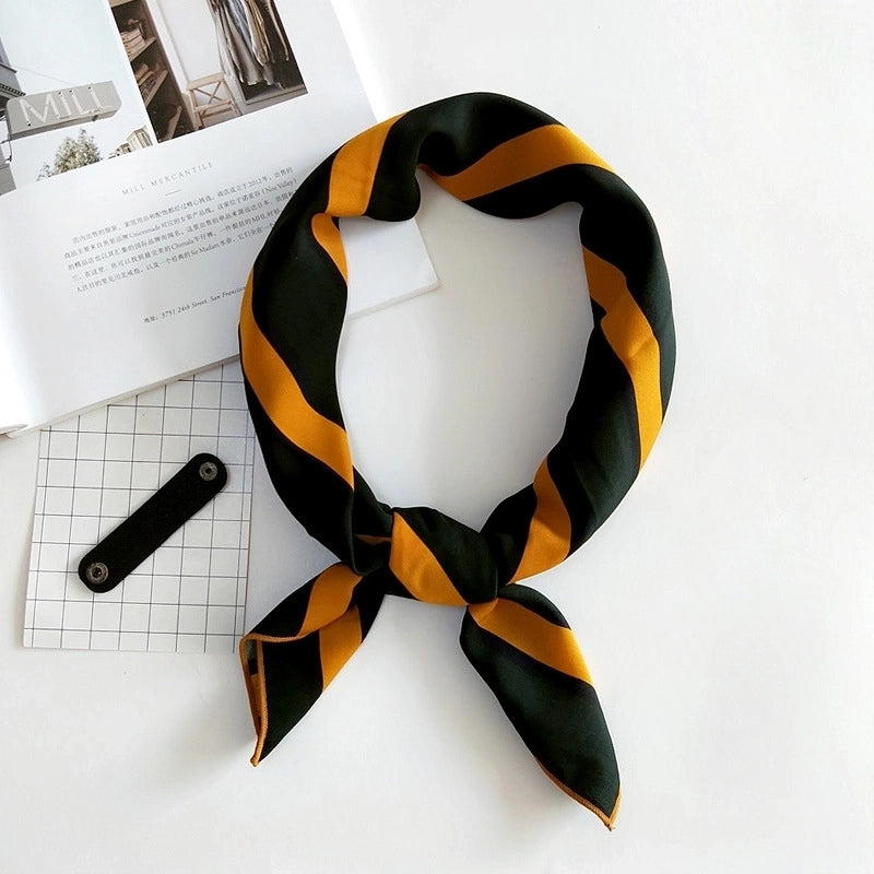 Unisex Sweet Stripe Silk Scarf