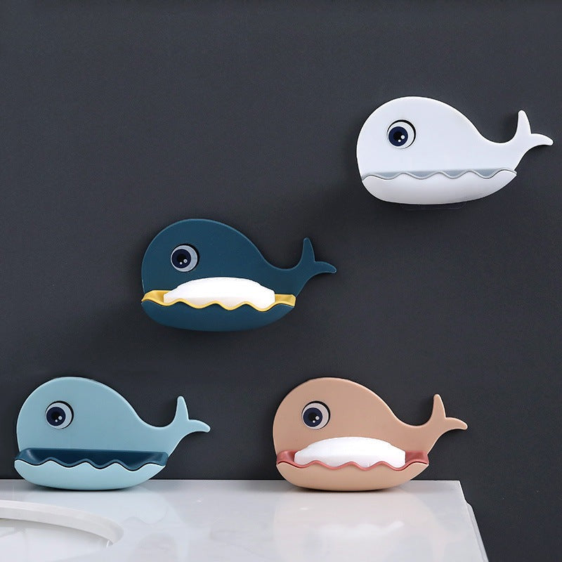 Fish Style Soap Dish. Wall Mount Strong Self-Adhesive