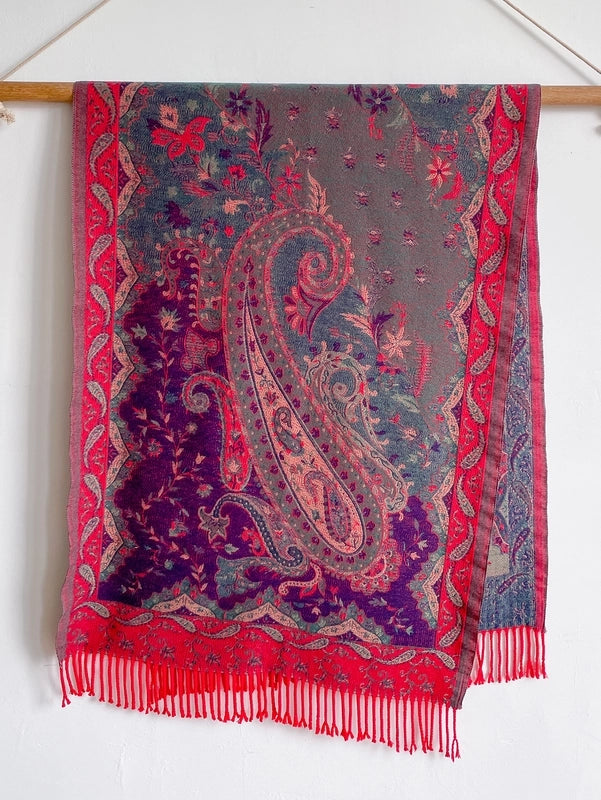 New Ethnic Style Vintage Tassel Shawl Autumn And Winter External Dual-Use Scarf Women's Travel Vacation Photo Cape