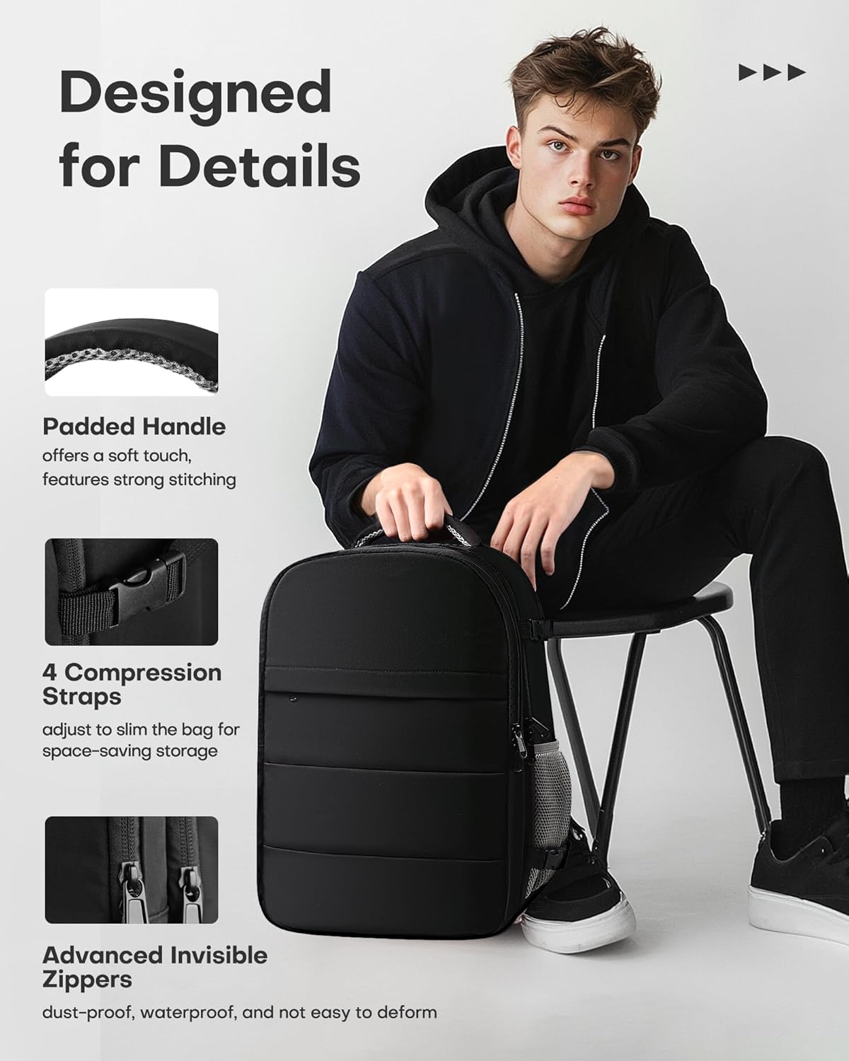 HOTOR Travel Backpack - Flight Approved Travel Bag for Men and Women, Carry on Luggage for 15.6