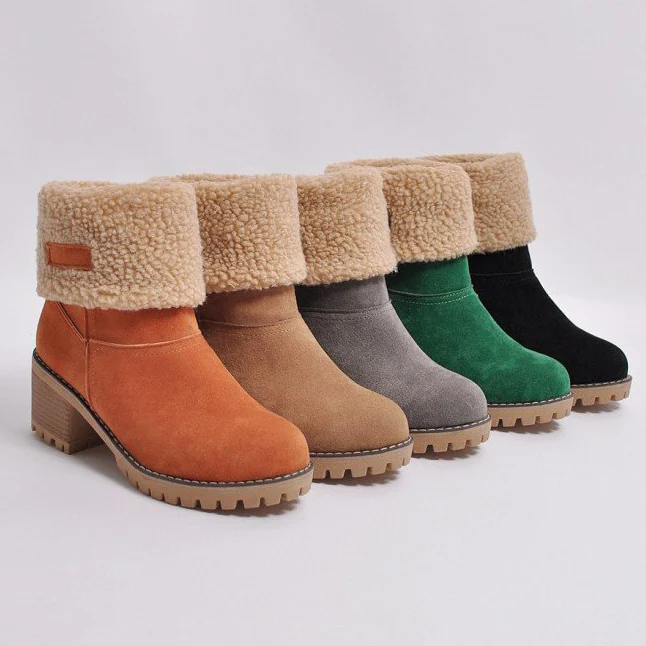 Women's Block Heel Snow Boots
