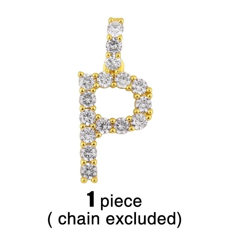 Copper Tennis Chain Inlaid Zircon Letter Necklace