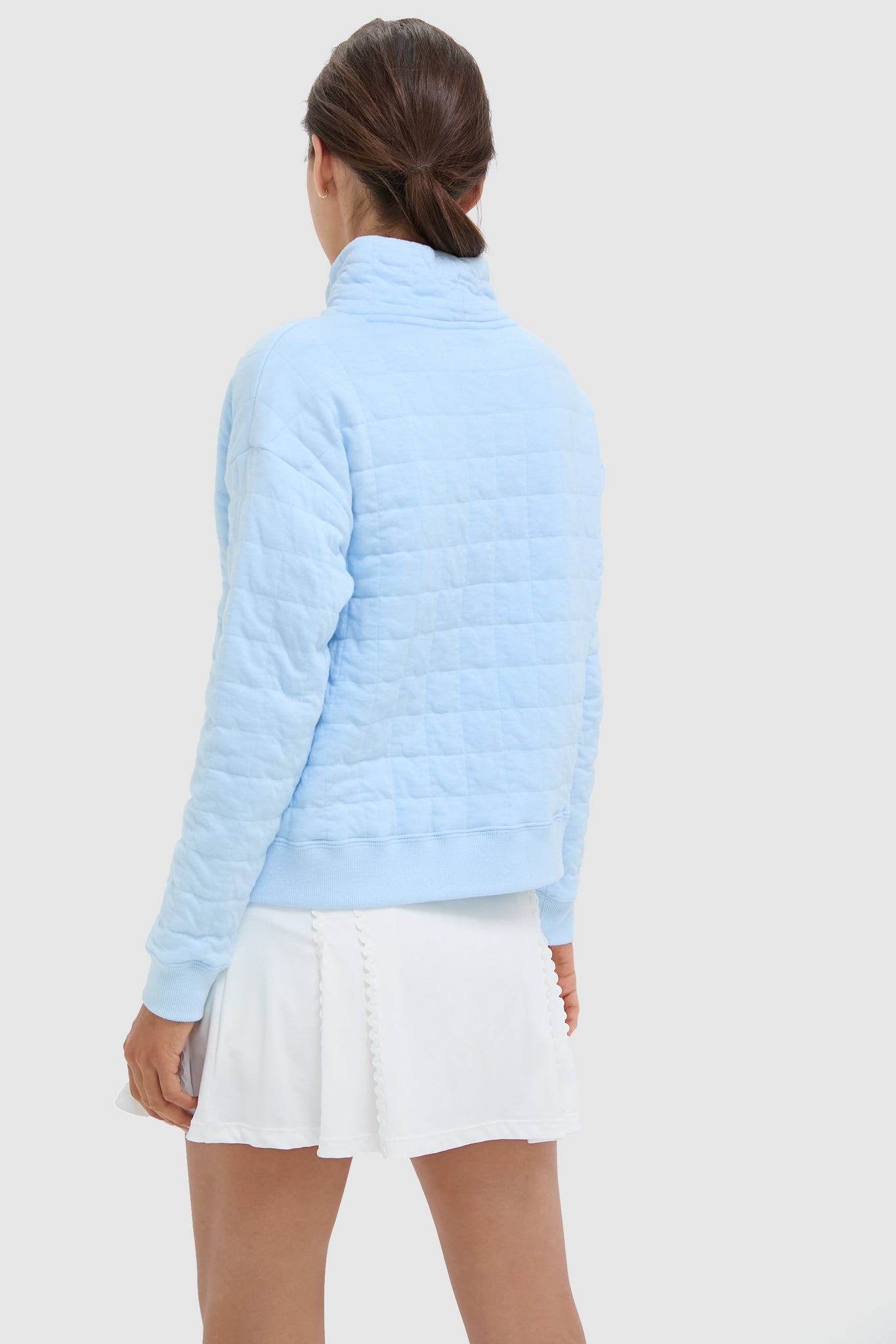 Light Blue Quilted Wright Funnel Neck