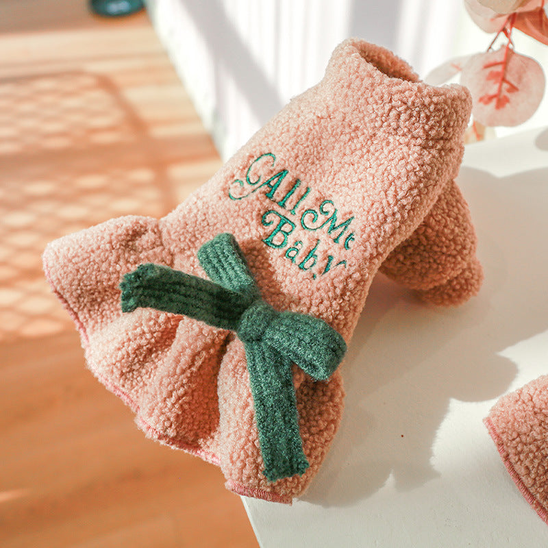 Warm Letter Printed Dog Cat Dress