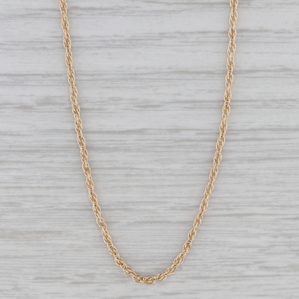 22.5 1.3mm Rope Chain Necklace 14k Yellow Gold
