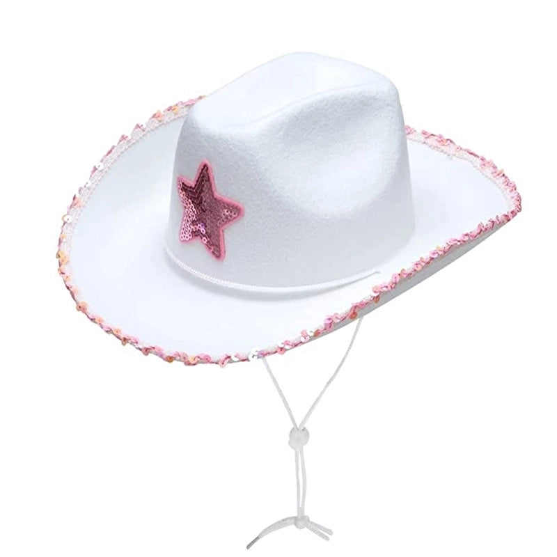 Women's Minimalist Classic Style Star Curved Eaves Cowboy Hat
