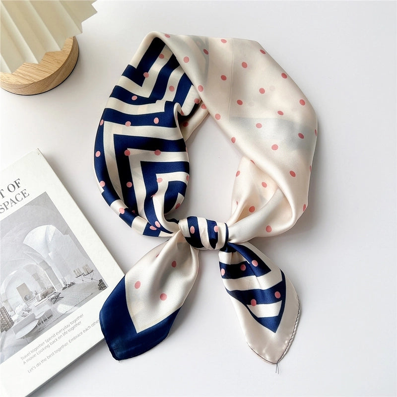 Women's Cartoon Style Cute Minimalist Printing Polyester Printing Silk Scarf