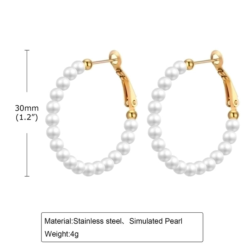 1 Pair Minimalist Geometric 303 Stainless Steel Hoop Earrings